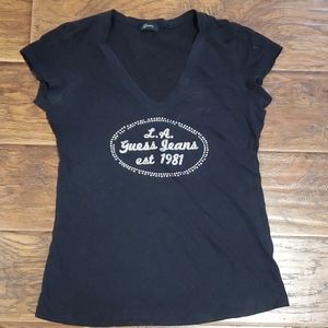 Guess Jeans black v-neck tee